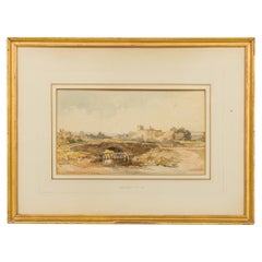 Escena victoriana inglesa de género que representa un pequeño puente y un río