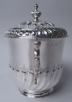 Urna coperta d'argento inglese vittoriana georgiana classica Britannia, 1894