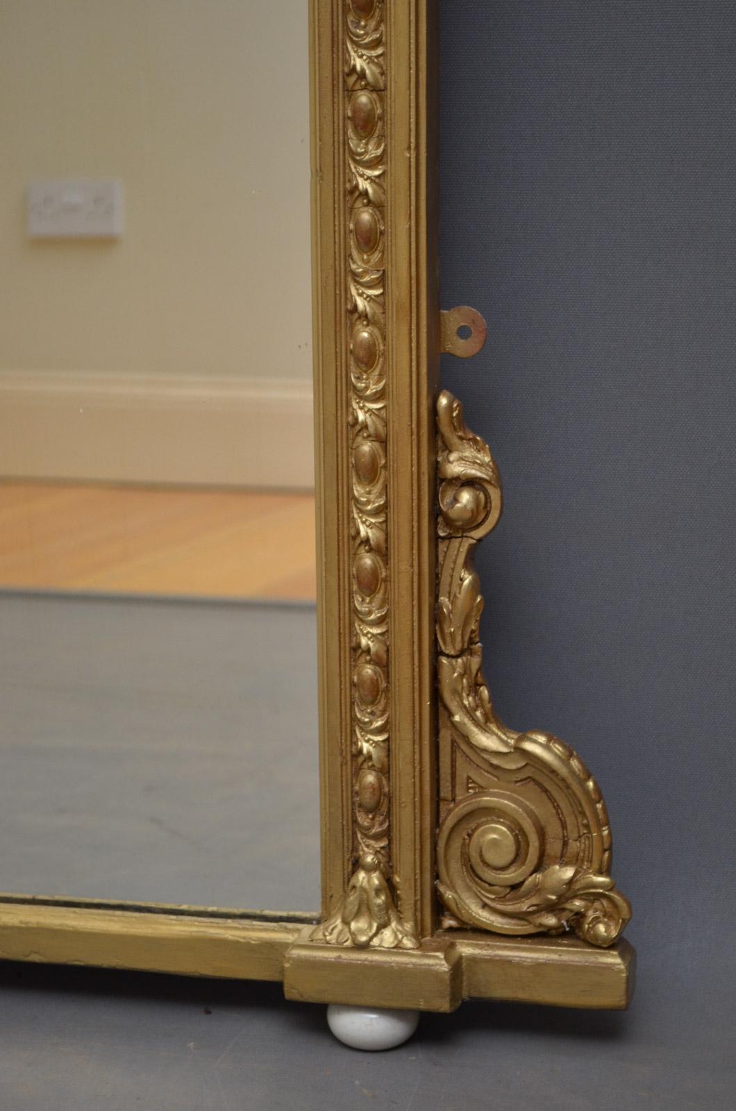 English Victorian Giltwood Overmantel Mirror 7