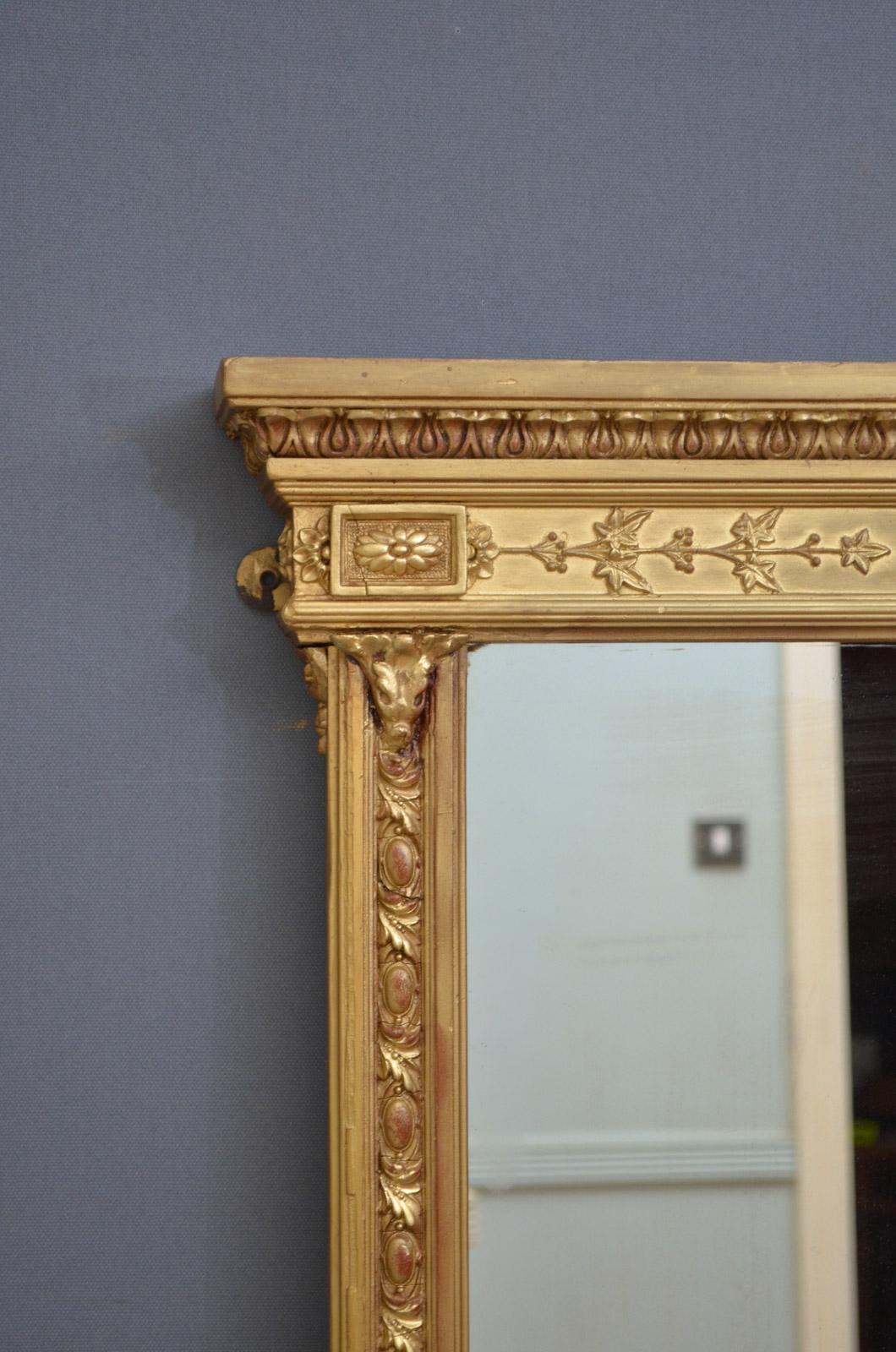 Late 19th Century English Victorian Giltwood Overmantel Mirror