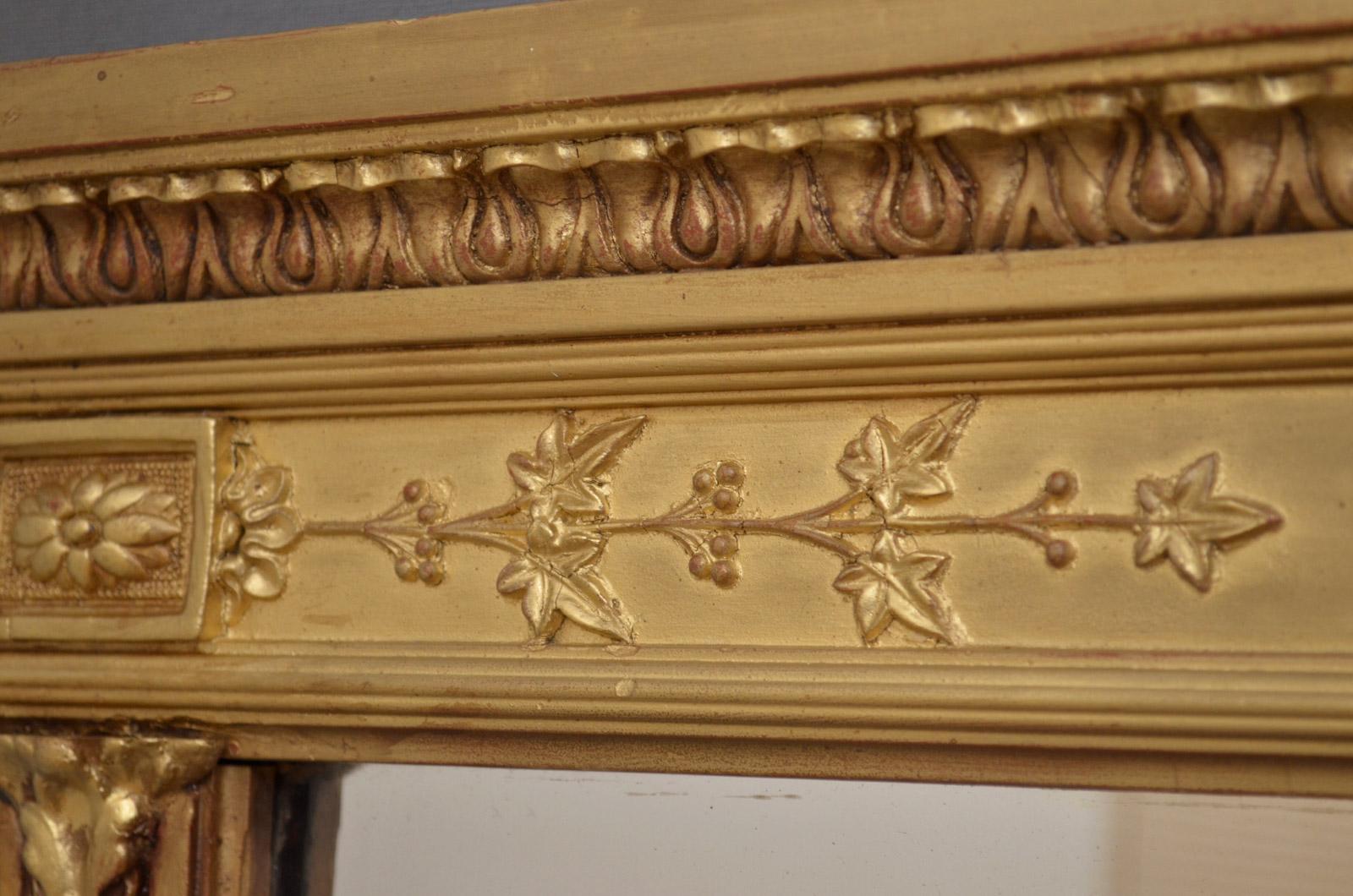 English Victorian Giltwood Overmantel Mirror 2