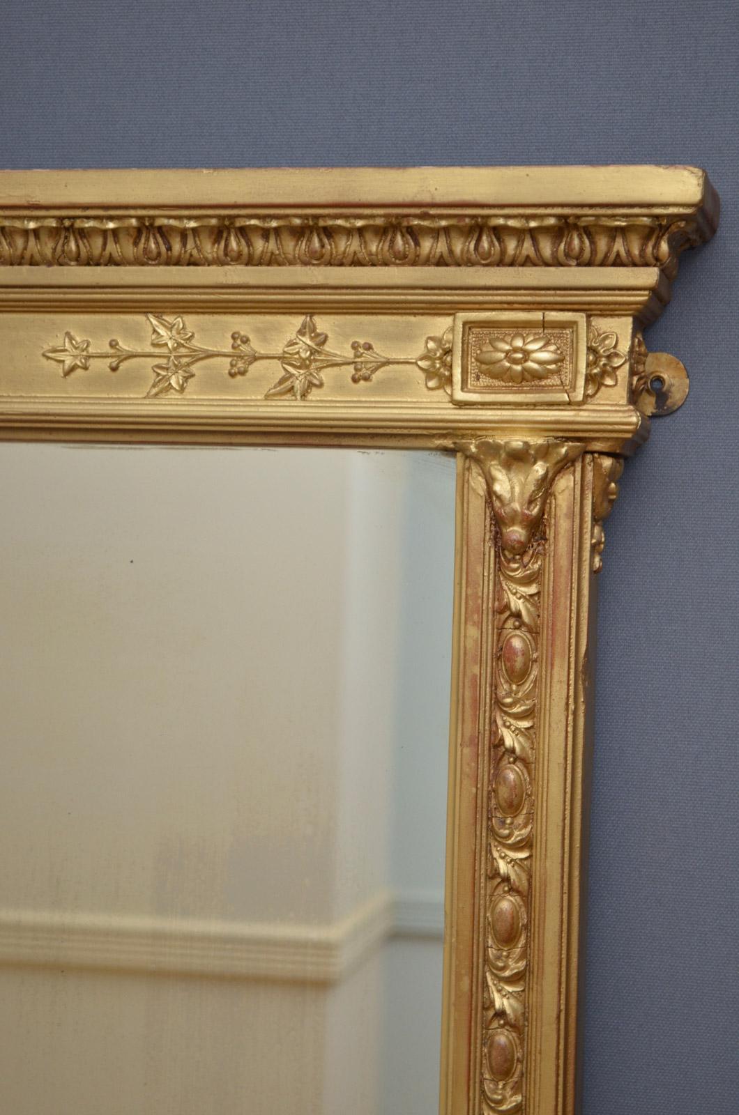 English Victorian Giltwood Overmantel Mirror 5