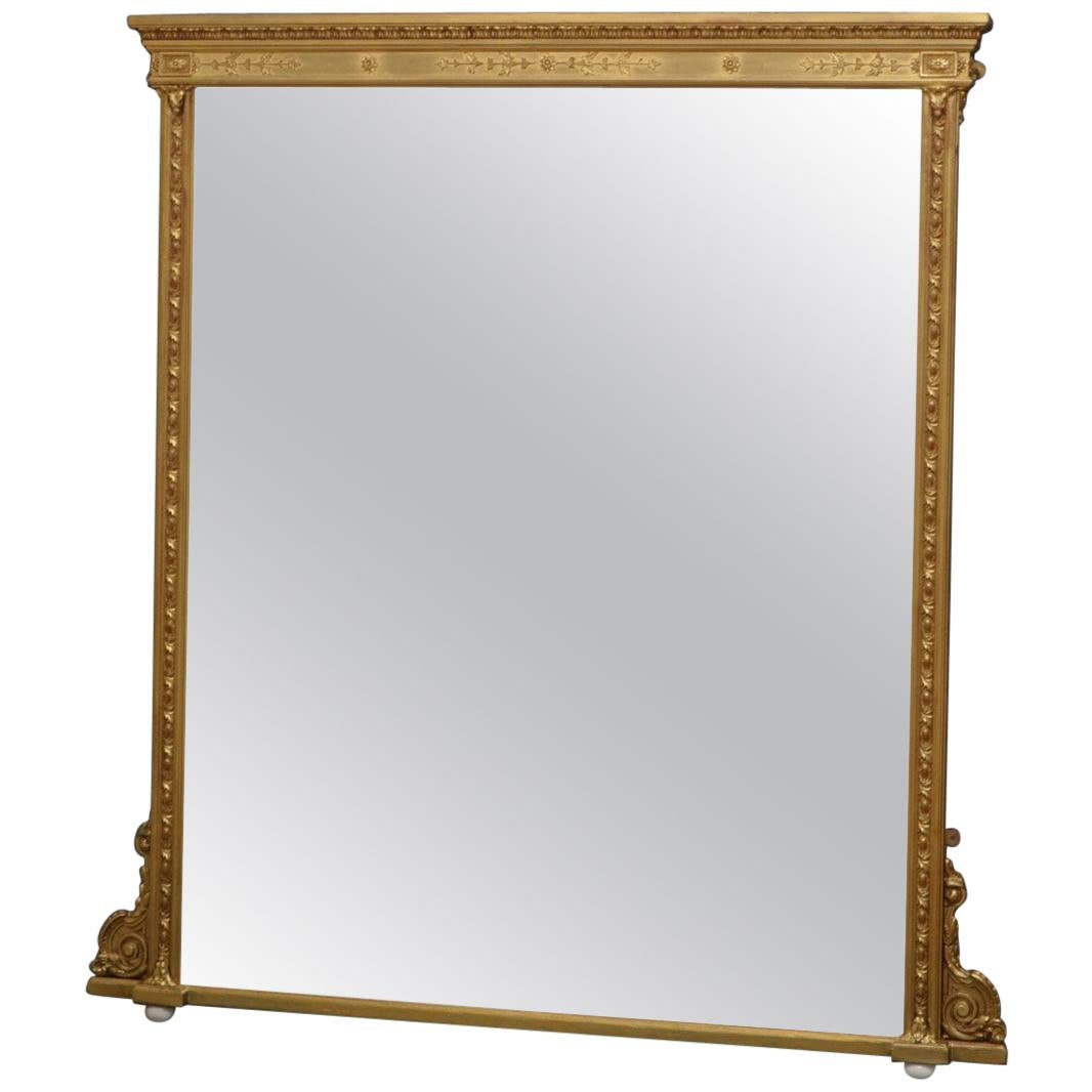 English Victorian Giltwood Overmantel Mirror