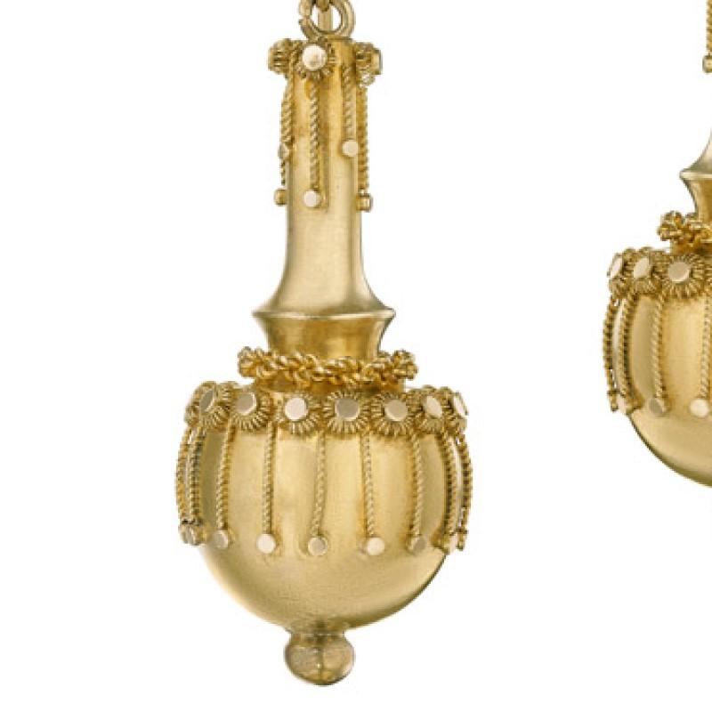 English Victorian Gold Drop Earrings In Excellent Condition In New York, NY