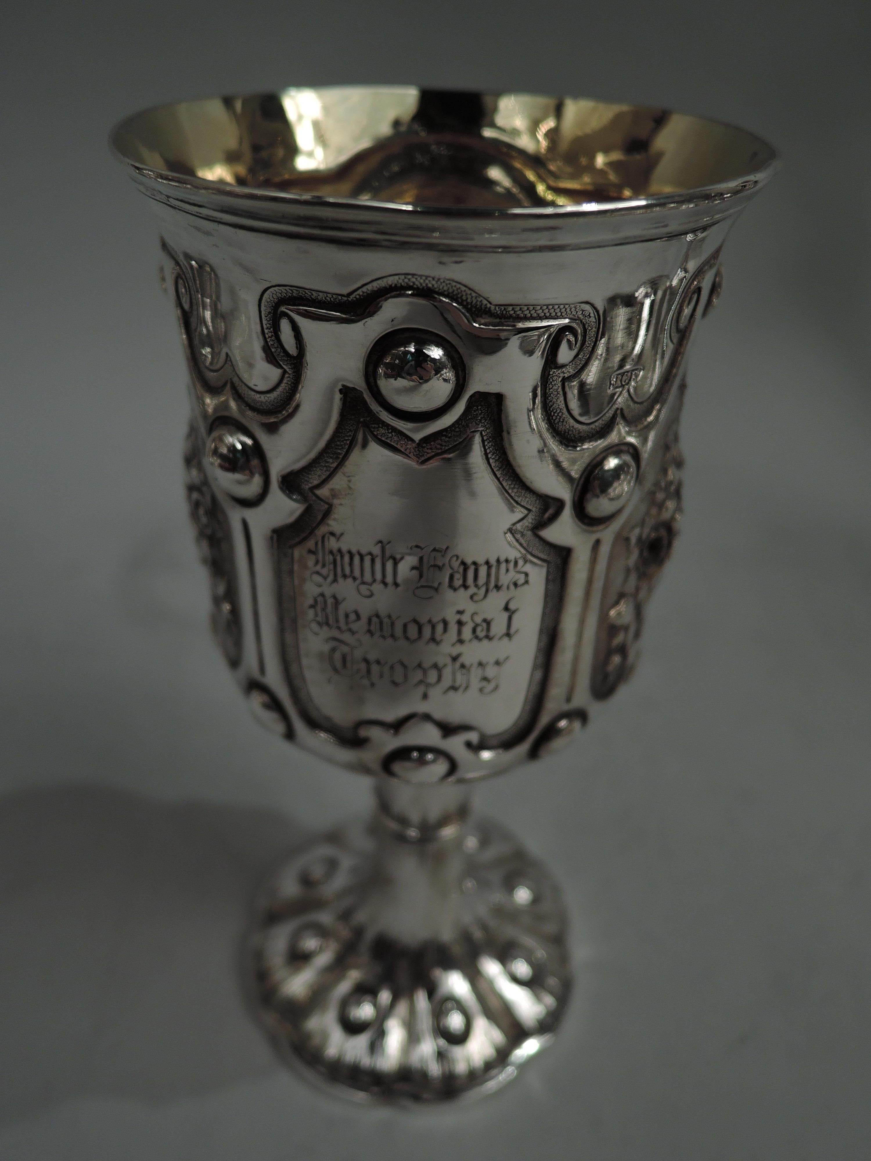 Gothic Revival English Victorian Gothic Goblet with Canadian Literature Association For Sale