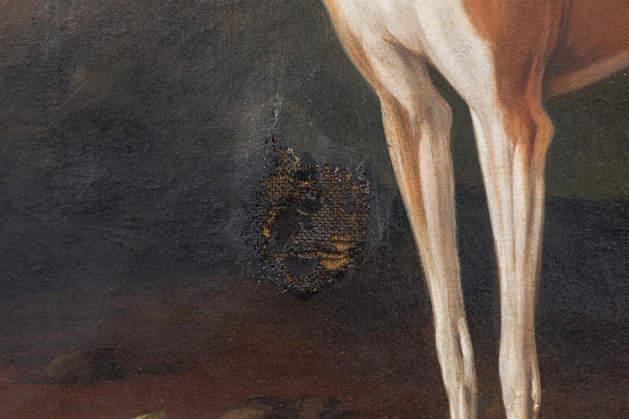 British English Victorian Greyhound Dog Painting For Sale