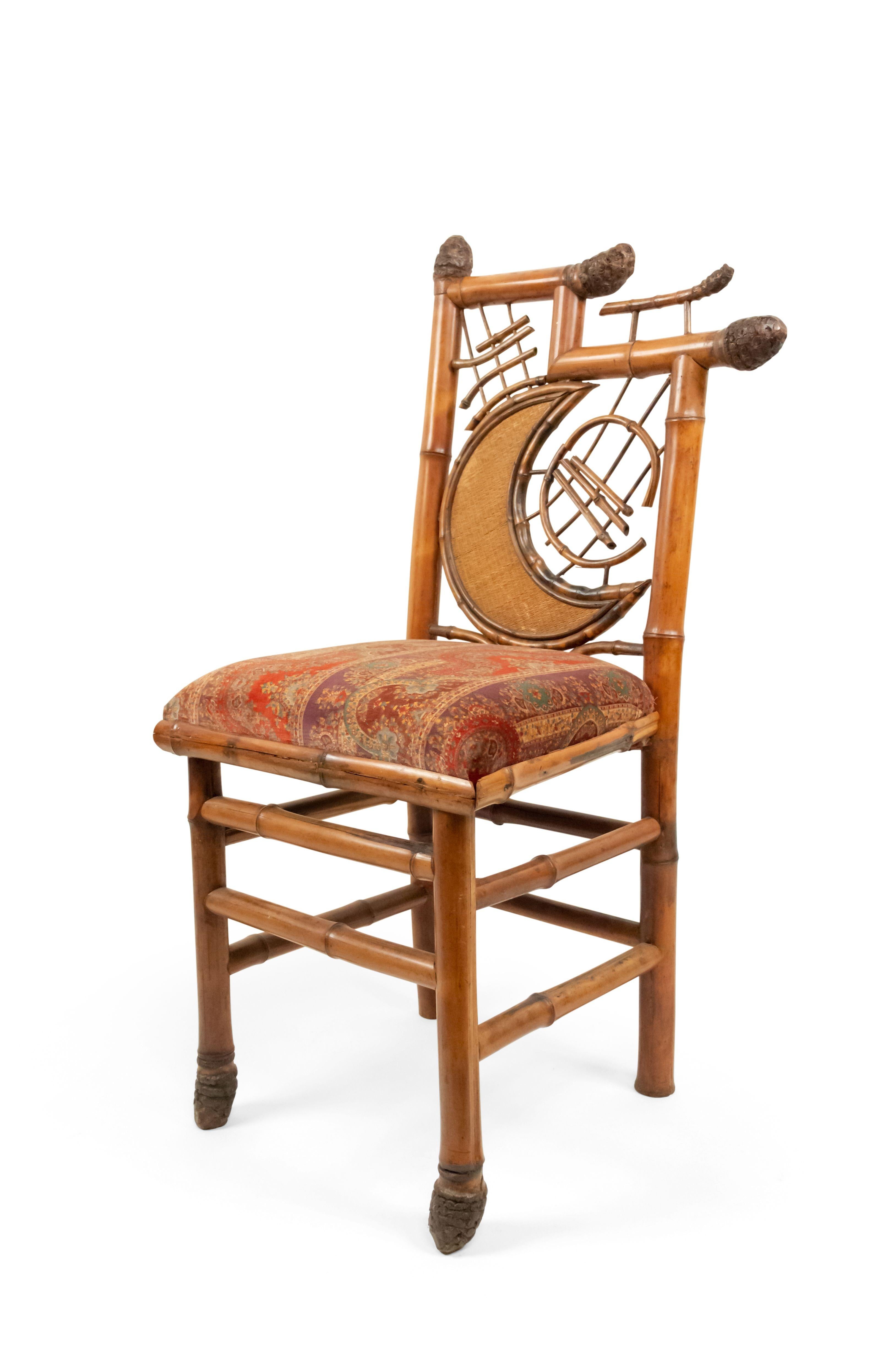 English Victorian Half Moon Bamboo Side Chairs For Sale 11