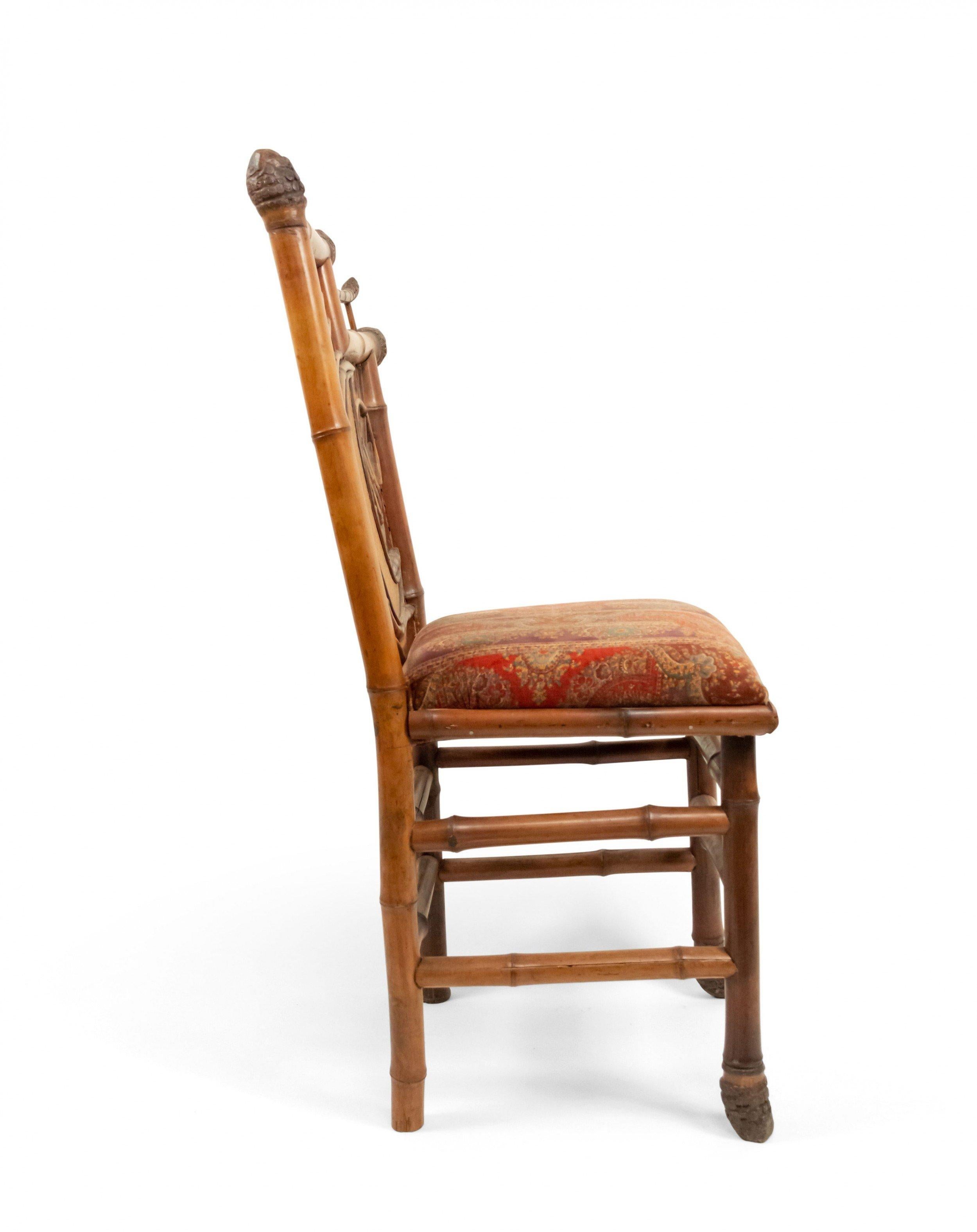 British English Victorian Half Moon Bamboo Side Chairs For Sale