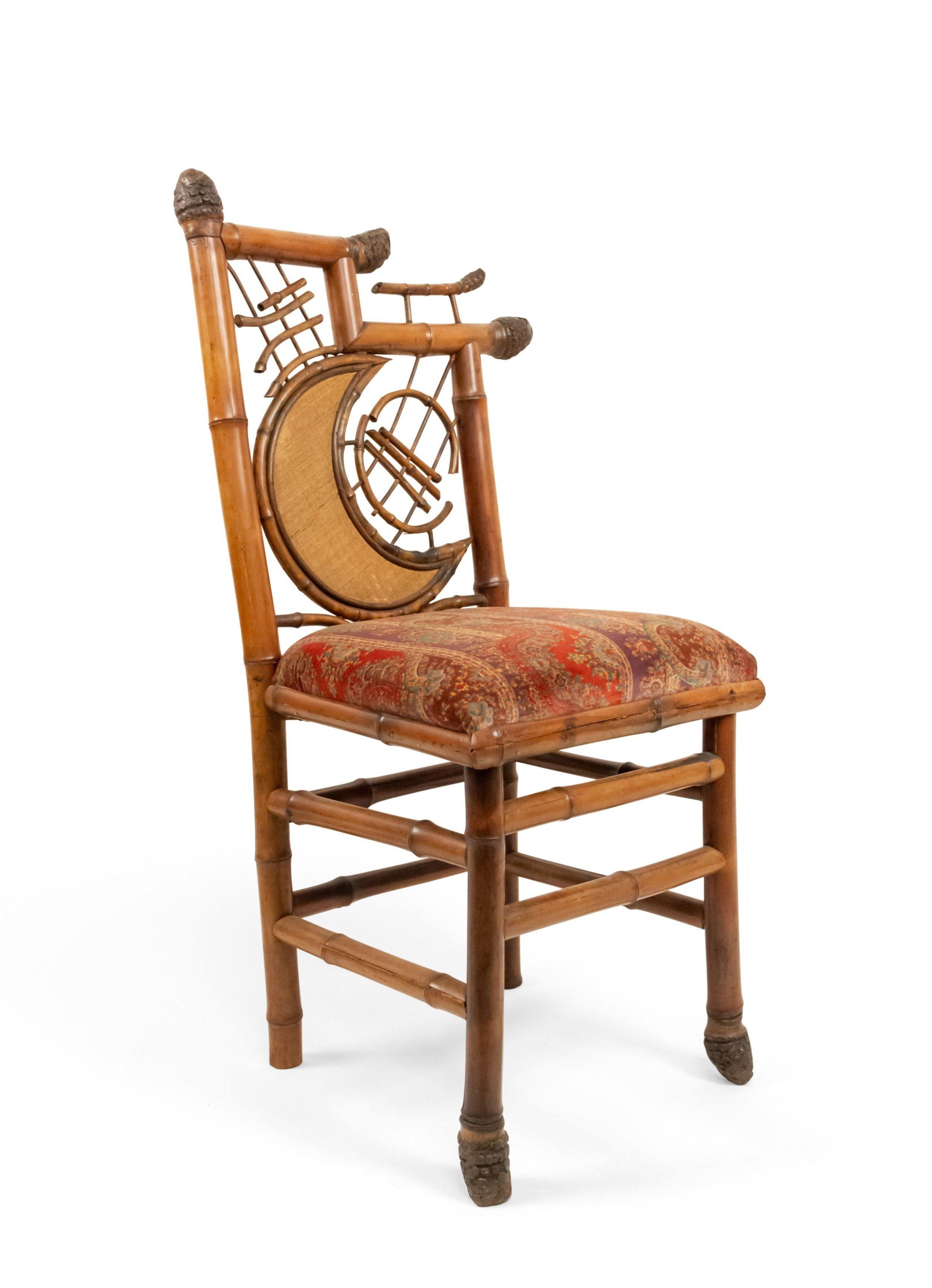 English Victorian Half Moon Bamboo Side Chairs In Good Condition For Sale In New York, NY