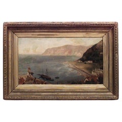 English Victorian Harbor Seascape Painting