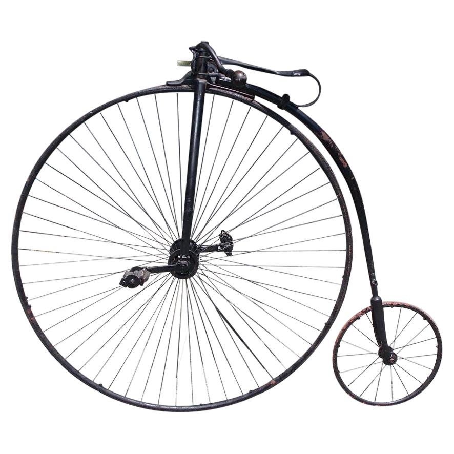 American High Wheel / Penny-Farthing Bicycle with Leather Seat. Circa 1870