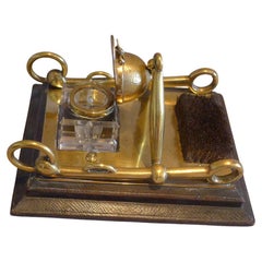 Antique English Victorian horseracing desk set