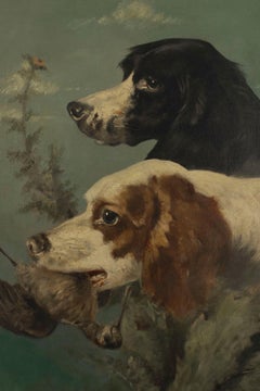 English Victorian Hunting Dog Painting