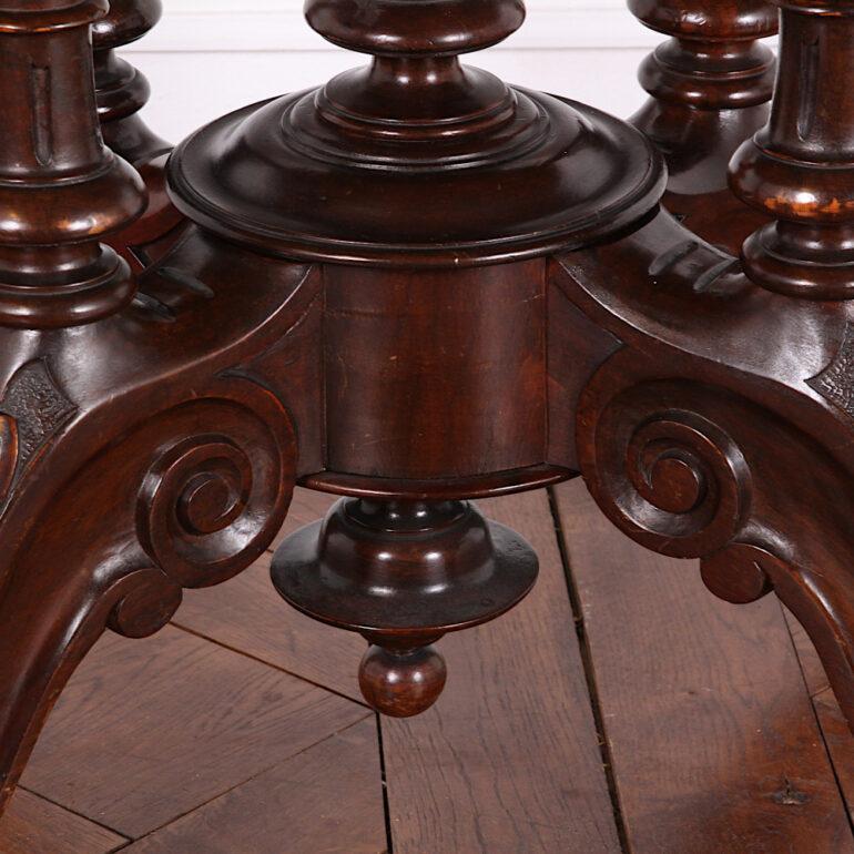 English Victorian Inlaid Burl Walnut Occasional 'Loo' Table Centre Table 1