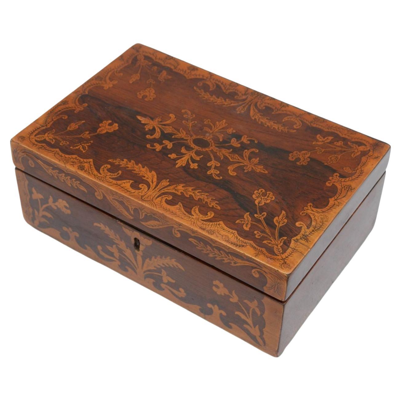 Victorian Figured Walnut Jewellery Box For Sale at 1stDibs victorian