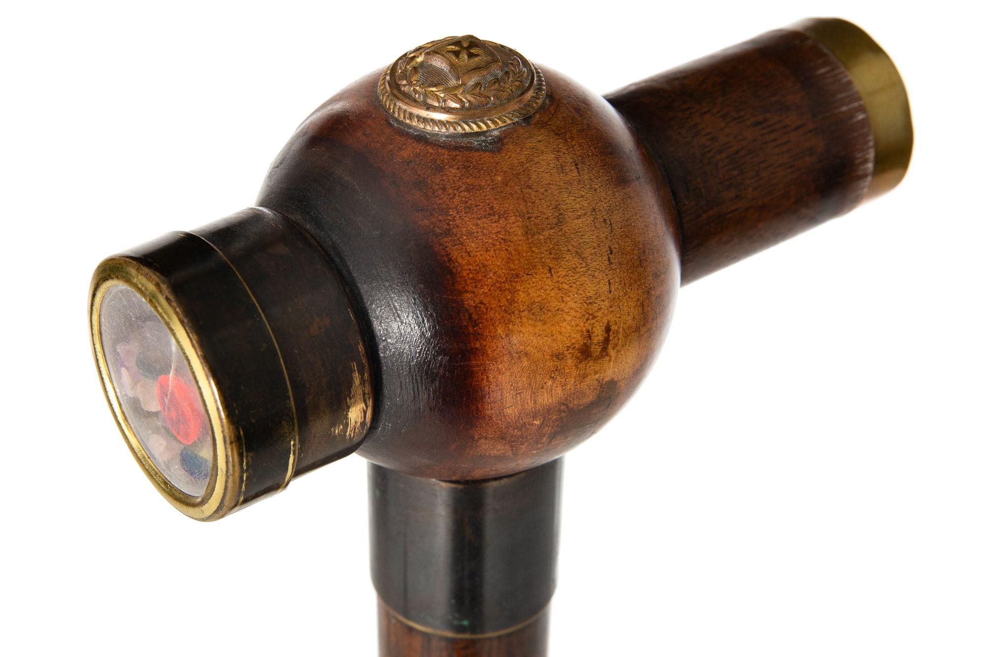 19th Century English Victorian Kaleidoscopic Gadget Cane Walking Stick, 19th century For Sale