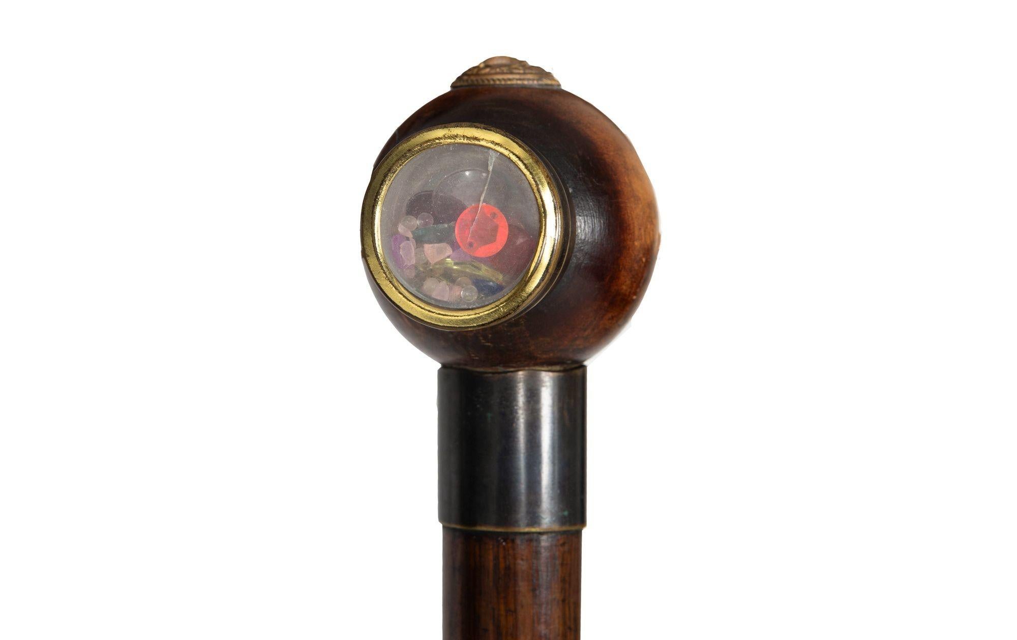 Brass English Victorian Kaleidoscopic Gadget Cane Walking Stick, 19th century For Sale