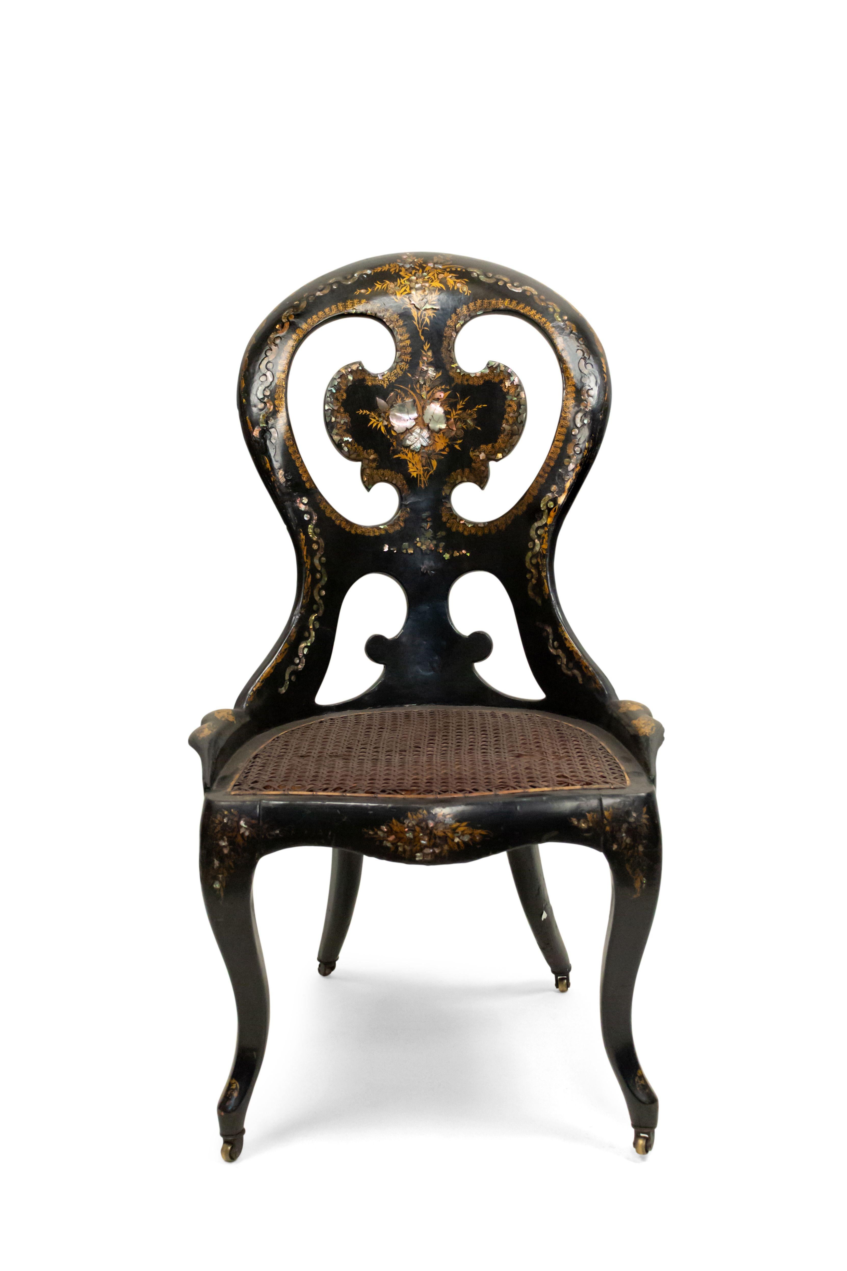 English Victorian Lacquered Side Chair For Sale 6