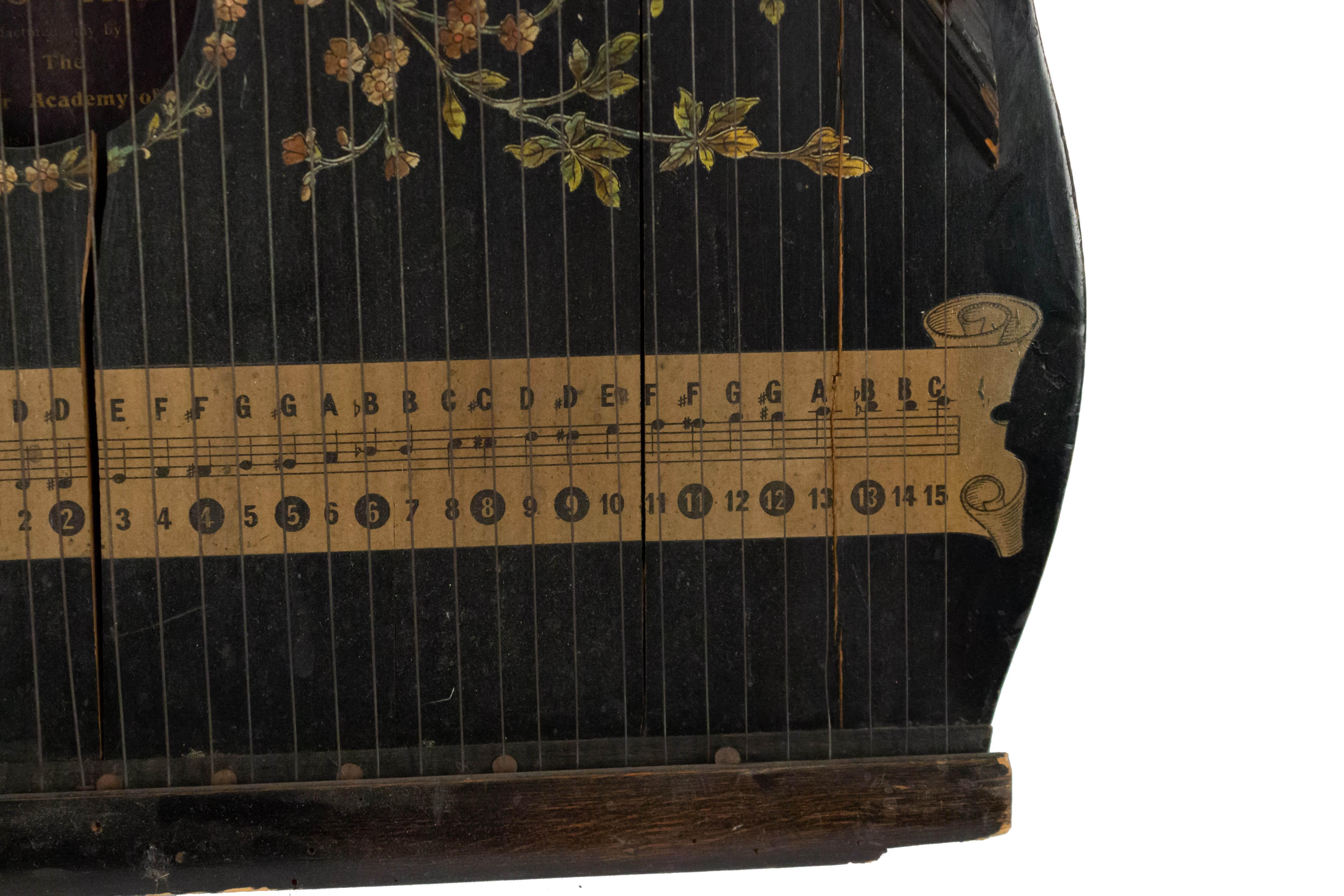 19th Century English Victorian Lacquered Zither