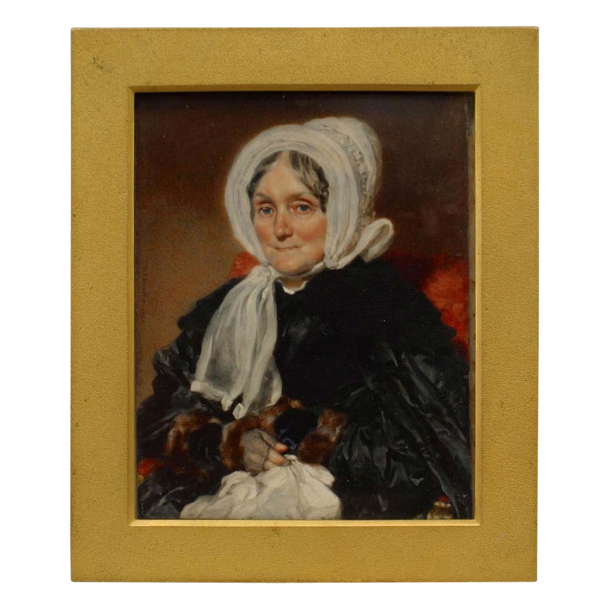 English Victorian Lady in a Dress Portrait For Sale