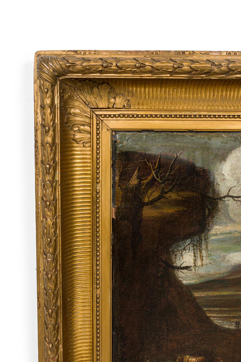 English Victorian Landscape of a Cow in a Valley (Britisch) im Angebot