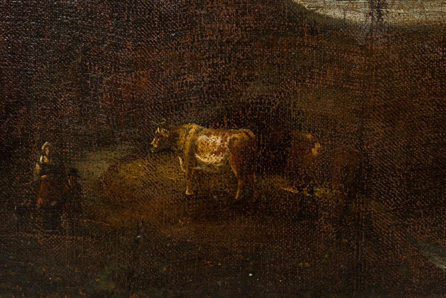 English Victorian Landscape of a Cow in a Valley (Geschnitzt) im Angebot