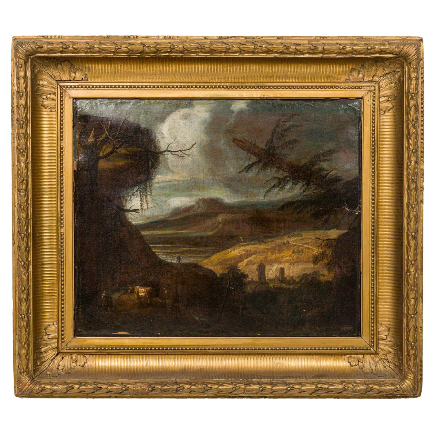 English Victorian Landscape of a Cow in a Valley