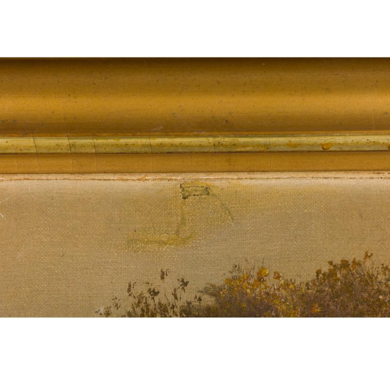 Hand-Painted English Victorian Landscape of a Waterfall For Sale