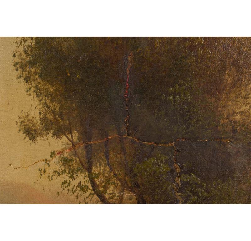 English Victorian Landscape of a Waterfall In Good Condition For Sale In Queens, NY