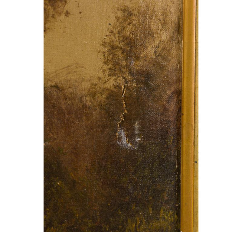 19th Century English Victorian Landscape of a Waterfall For Sale