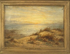 English Victorian Landscape of Beach at Sunset