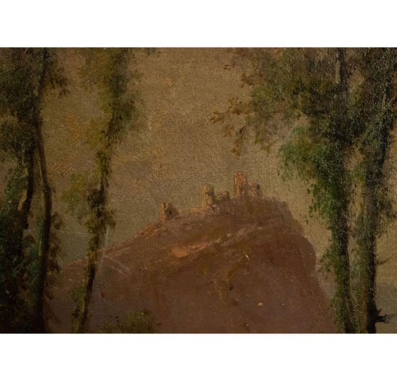 British English Victorian Landscape of Figures with Cows For Sale