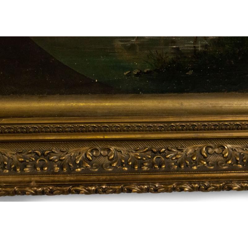 19th Century English Victorian Landscape of Figures with Cows For Sale