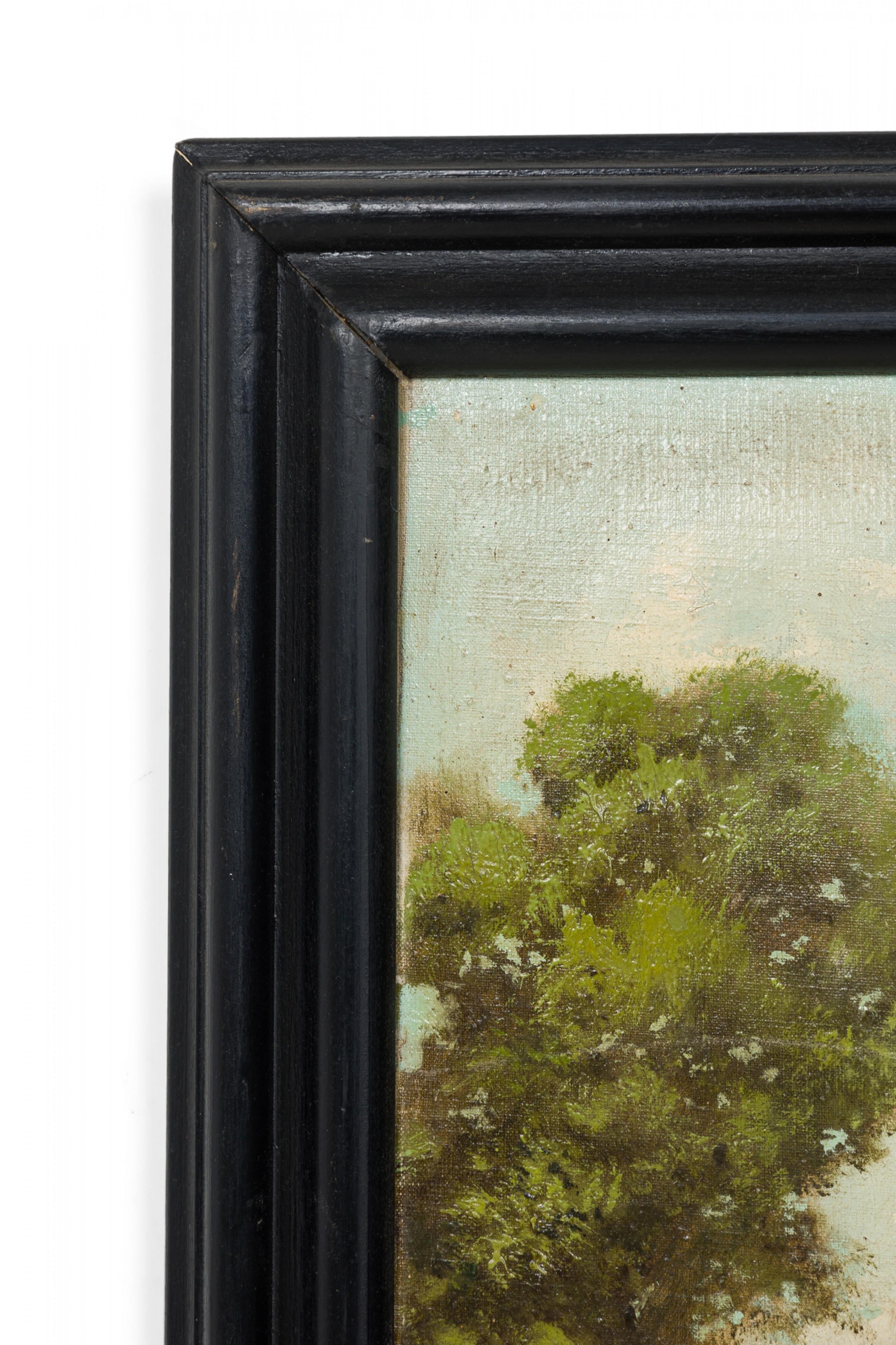 English Victorian Landscape of House by a Creek (Viktorianisch) im Angebot