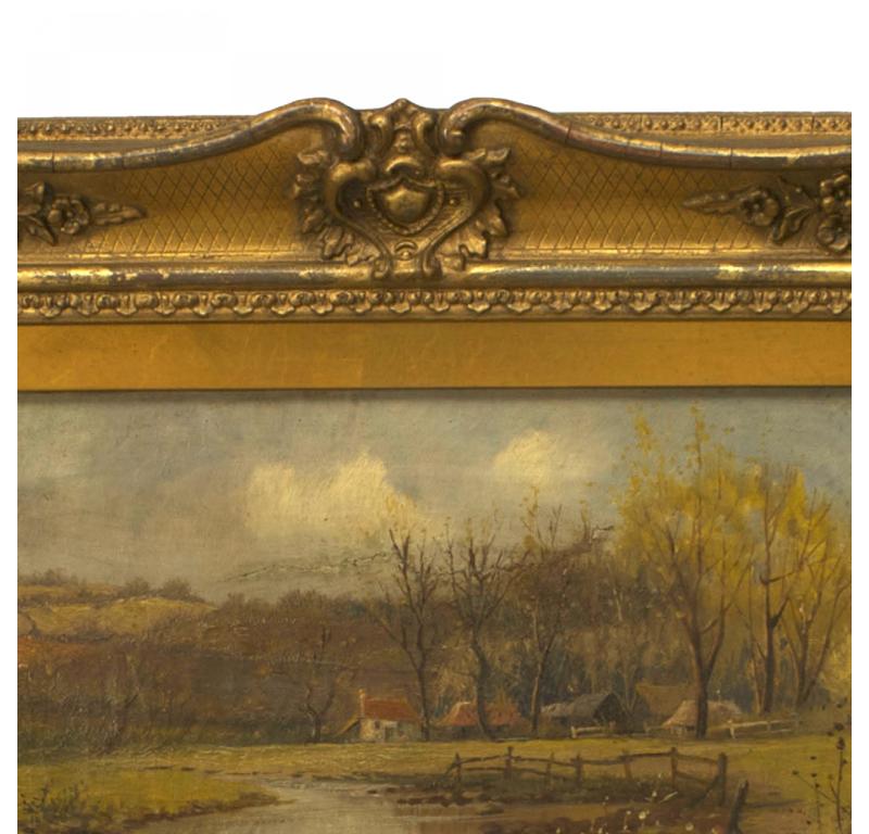 Englische viktorianische Landschaft eines Seehauses (Viktorianisch) im Angebot