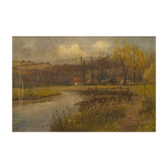 English Victorian Landscape of Lake House