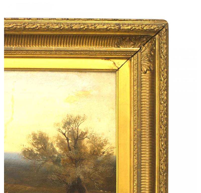 Englische viktorianische Landschaft einer kleinen Brücke (Viktorianisch) im Angebot