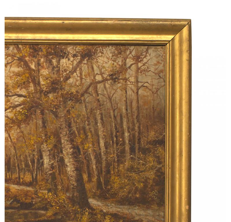 Englische viktorianische Landschaft mit Fluss- und Bäumen (Österreichisch) im Angebot
