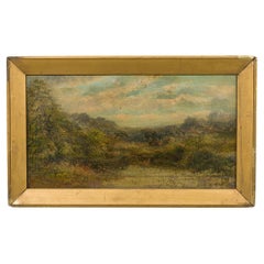English Victorian Landscape of Trees with Figures