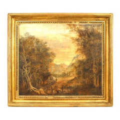 English Victorian Landscape of Wagon and Horse
