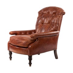 Fauteuil en cuir de style victorien anglais