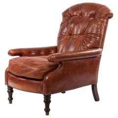 English Victorian Leather Easy Chair