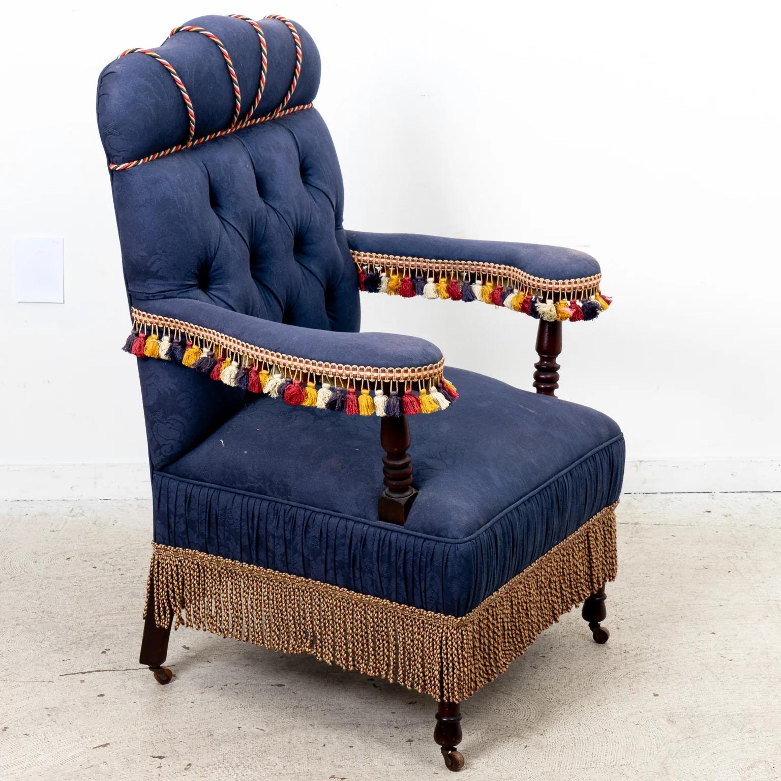 English Victorian Library Chair For Sale at 1stDibs