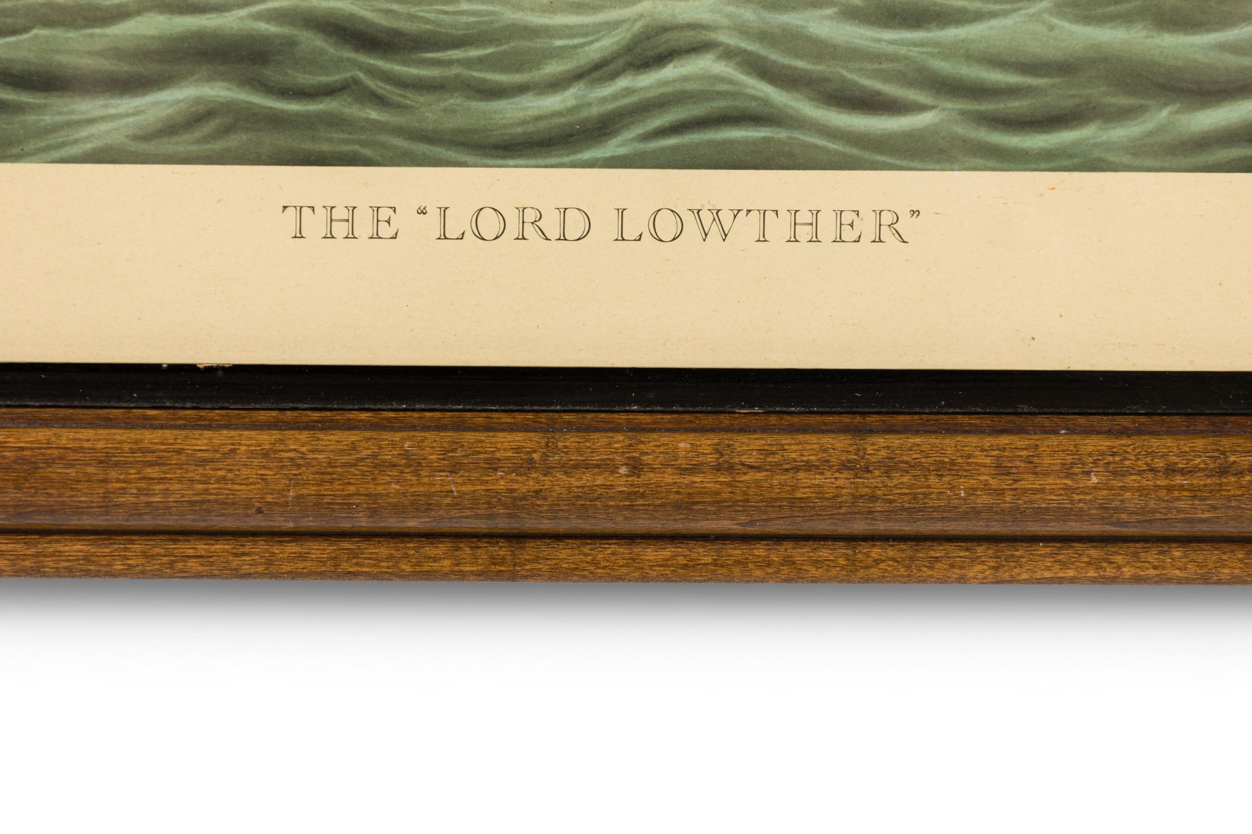 Britannique Lithographie anglaise de l'époque victorienne représentant un grand bateau et deux bateaux The Row en vente