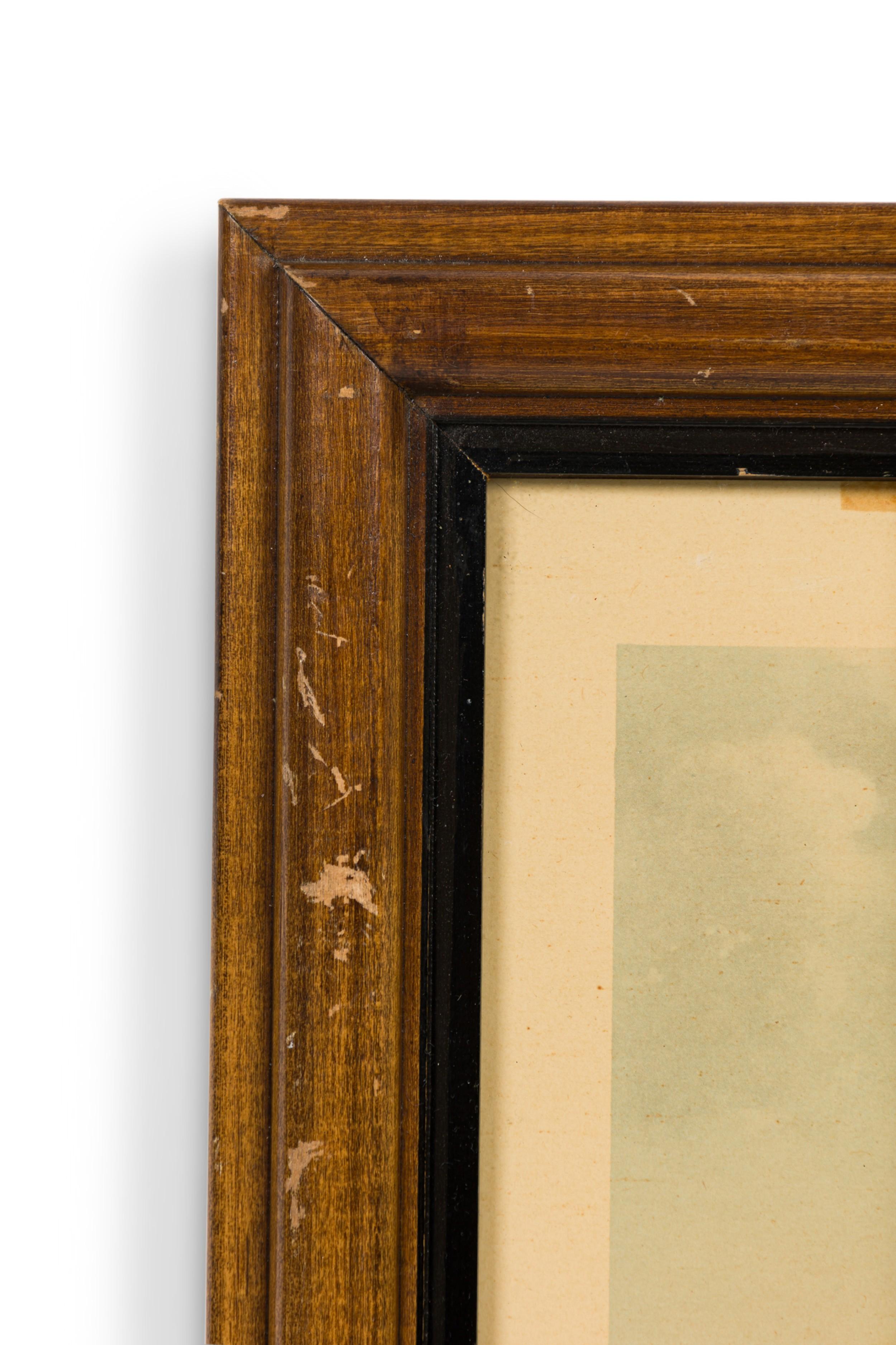 XIXe siècle Lithographie anglaise de l'époque victorienne représentant un grand bateau et deux bateaux The Row en vente