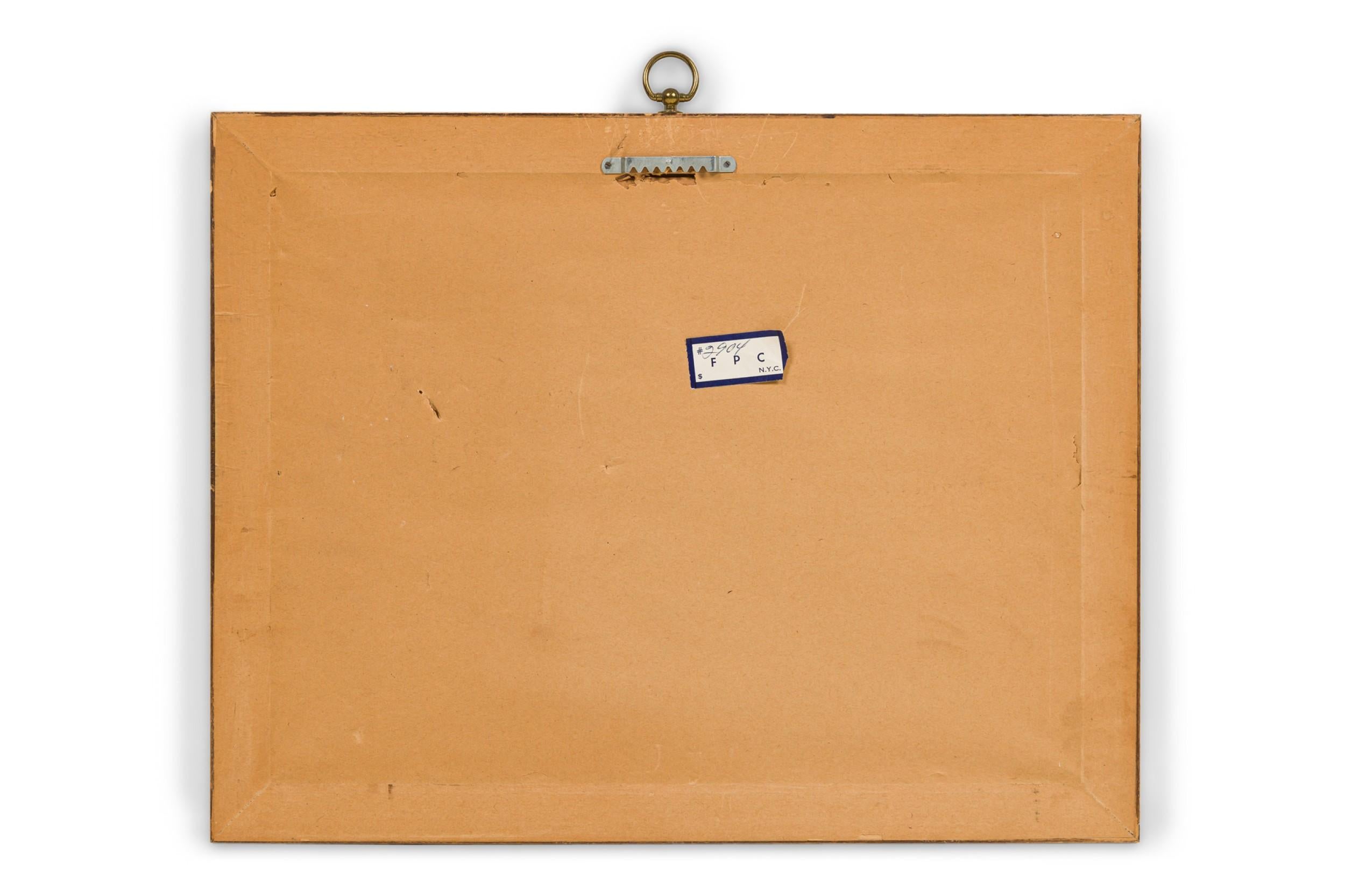 Chêne Lithographie anglaise de l'époque victorienne représentant un grand bateau et deux bateaux The Row en vente