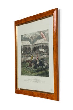 English Victorian Lithograph of an Equestrian Scene