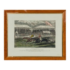 English Victorian Lithograph of an Equestrian Scene