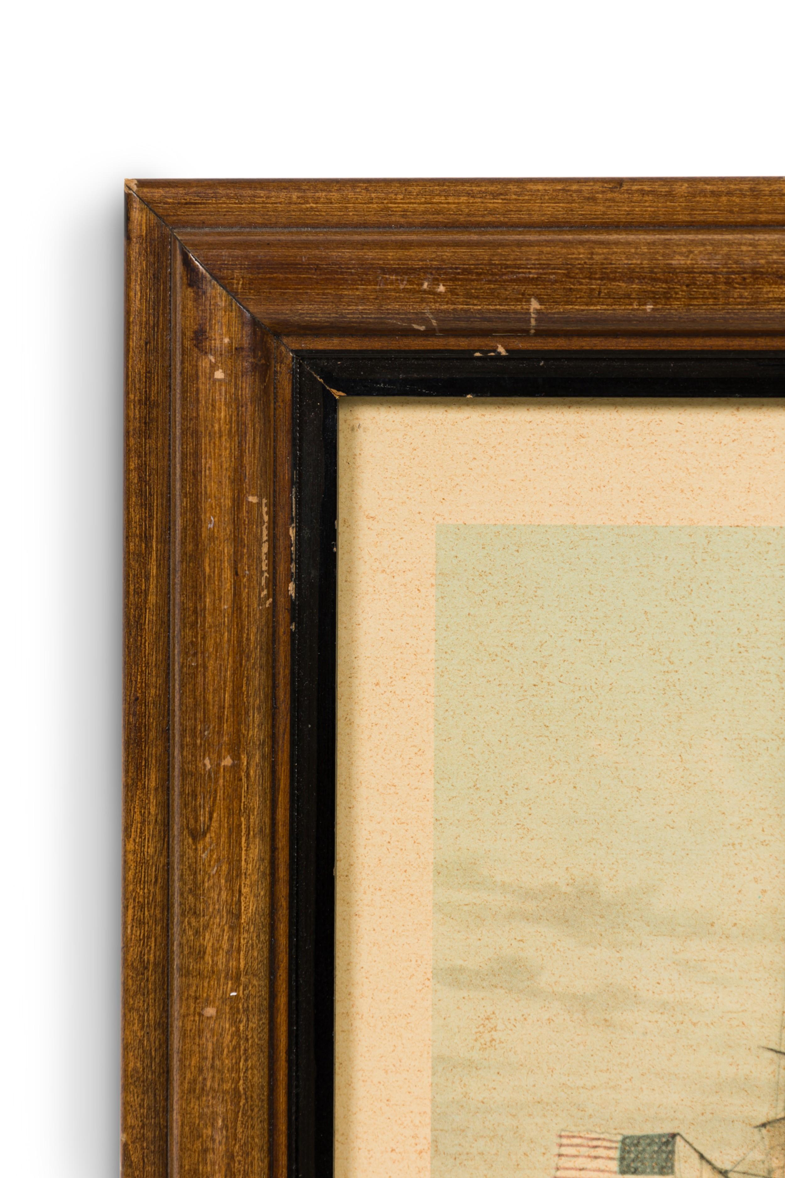 Victorien English Victorian Lithograph of Group of Boats Capturing a Whale en vente