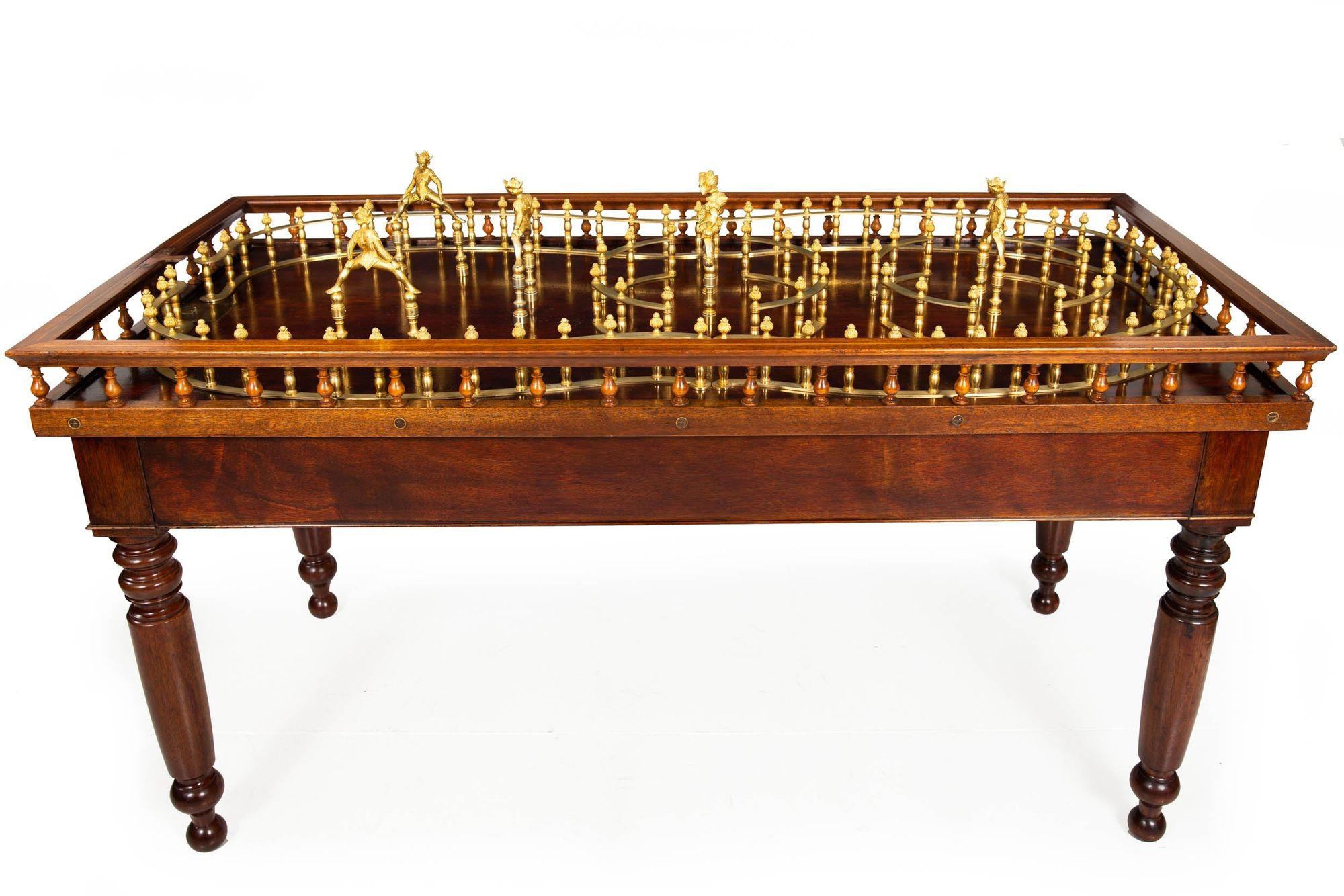 Métal Table de jeu de quilles ancienne en acajou de l'époque victorienne anglaise
